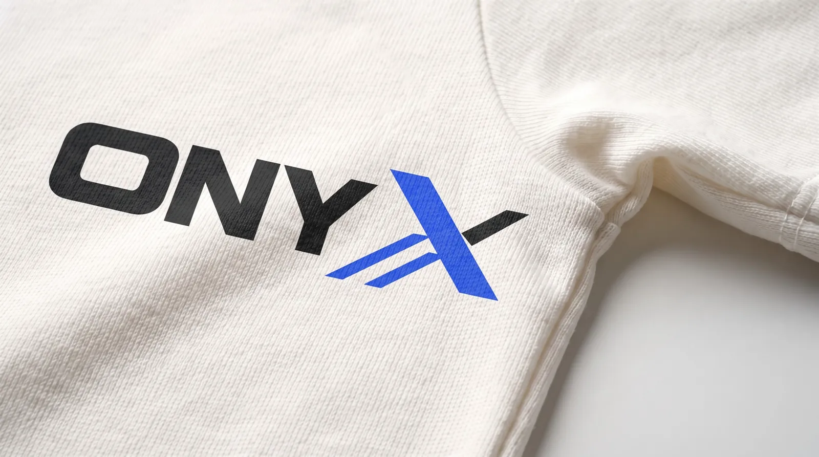 Screen print close-up of the Onyx logo