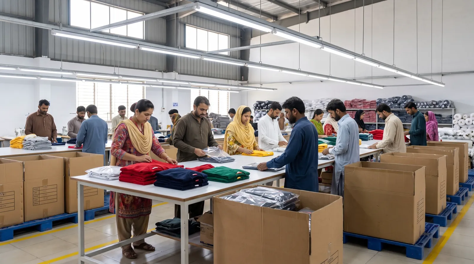 Packing at the factory in Sialkot