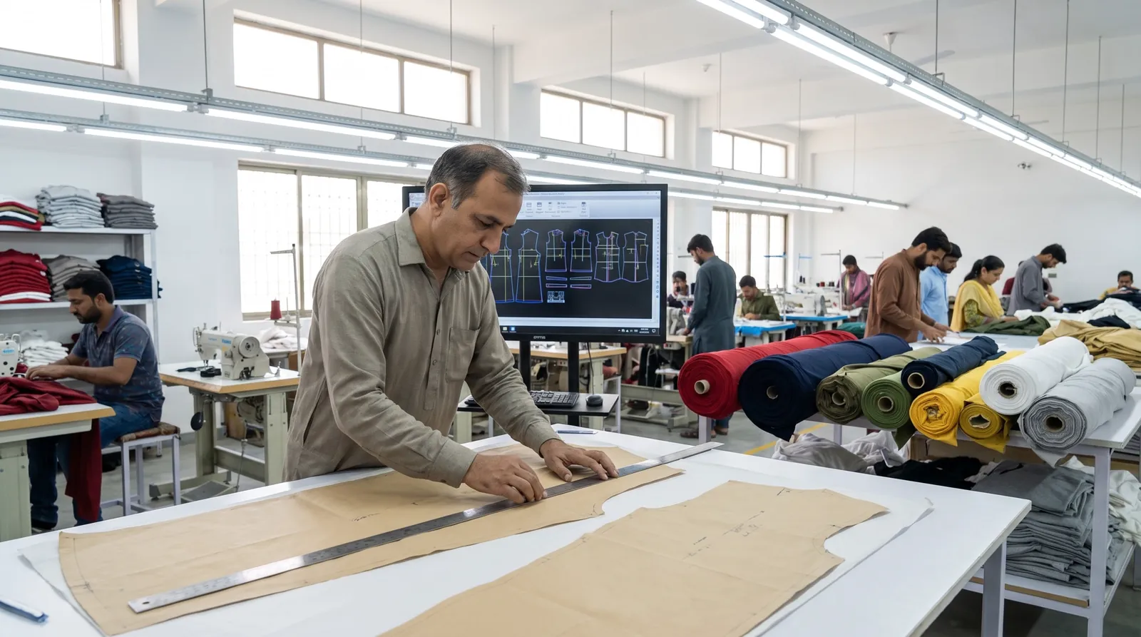 Pattern at the factory in Sialkot