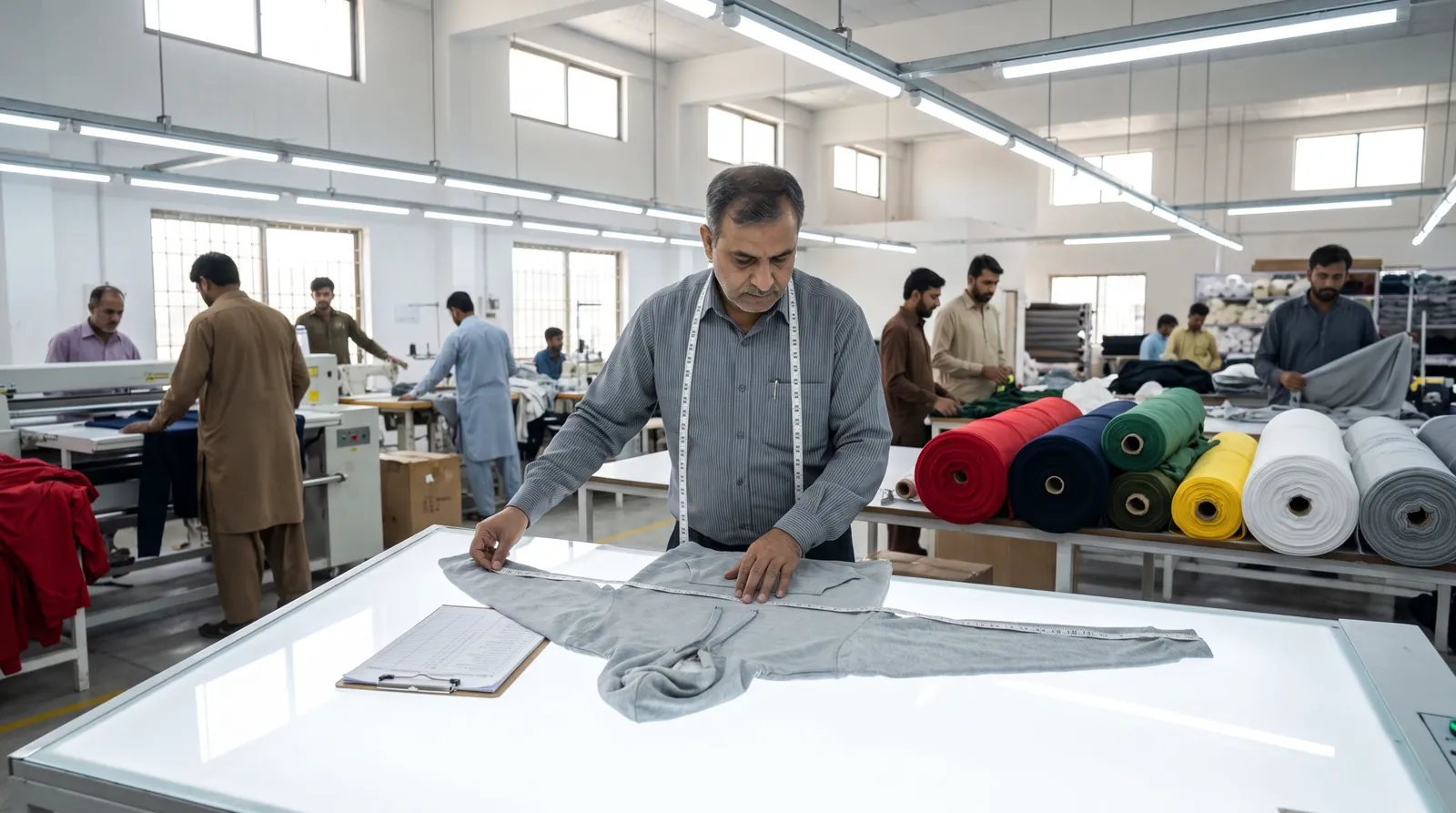 Quality check at the factory in Sialkot